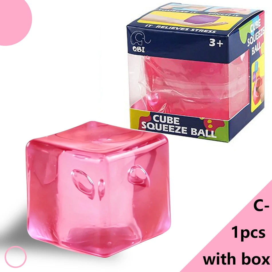 Square Stress Ball Fidget Toys Stress Relief ADHD Autism Sensory Toys Soft Squishy Toys Party Favors Gifts for Adults