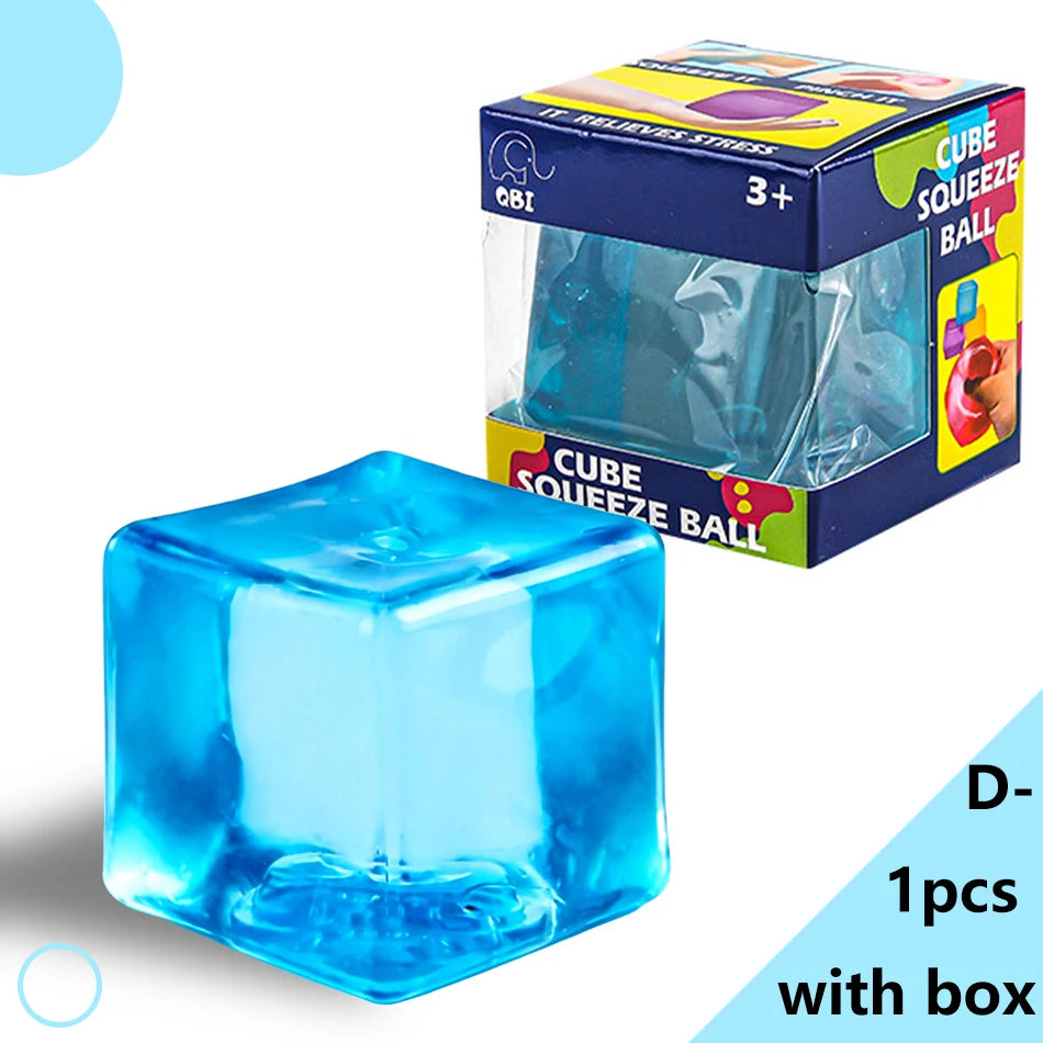 Square Stress Ball Fidget Toys Stress Relief ADHD Autism Sensory Toys Soft Squishy Toys Party Favors Gifts for Adults