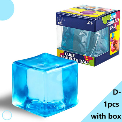 Square Stress Ball Fidget Toys Stress Relief ADHD Autism Sensory Toys Soft Squishy Toys Party Favors Gifts for Adults