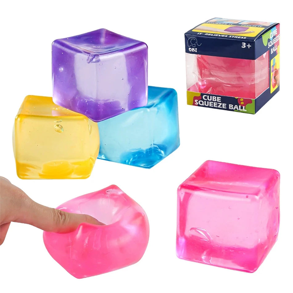 Square Stress Ball Fidget Toys Stress Relief ADHD Autism Sensory Toys Soft Squishy Toys Party Favors Gifts for Adults