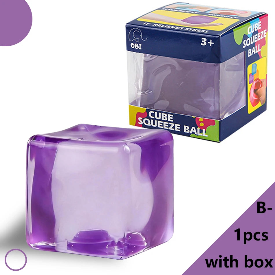 Square Stress Ball Fidget Toys Stress Relief ADHD Autism Sensory Toys Soft Squishy Toys Party Favors Gifts for Adults
