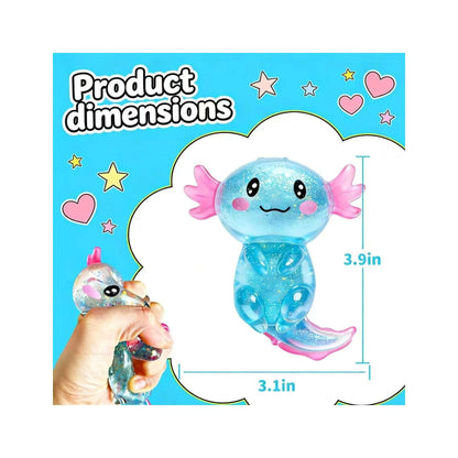 Axolotls Squishies Fidget Stress Ball,Cute Squishies Axolotls Toy,Easter Basket Stuffers, Stress Ball Squeeze Toys for Stress Relief