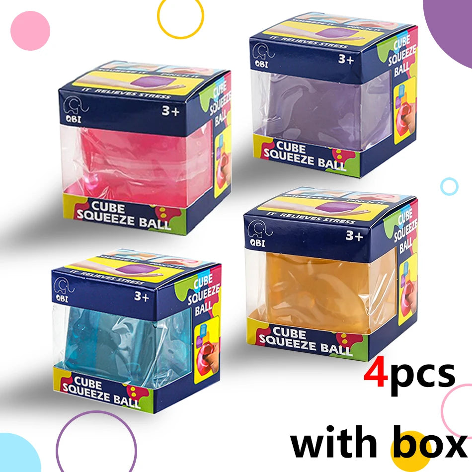 Square Stress Ball Fidget Toys Stress Relief ADHD Autism Sensory Toys Soft Squishy Toys Party Favors Gifts for Adults