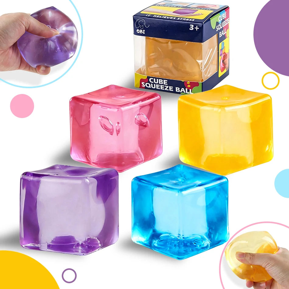 Square Stress Ball Fidget Toys Stress Relief ADHD Autism Sensory Toys Soft Squishy Toys Party Favors Gifts for Adults