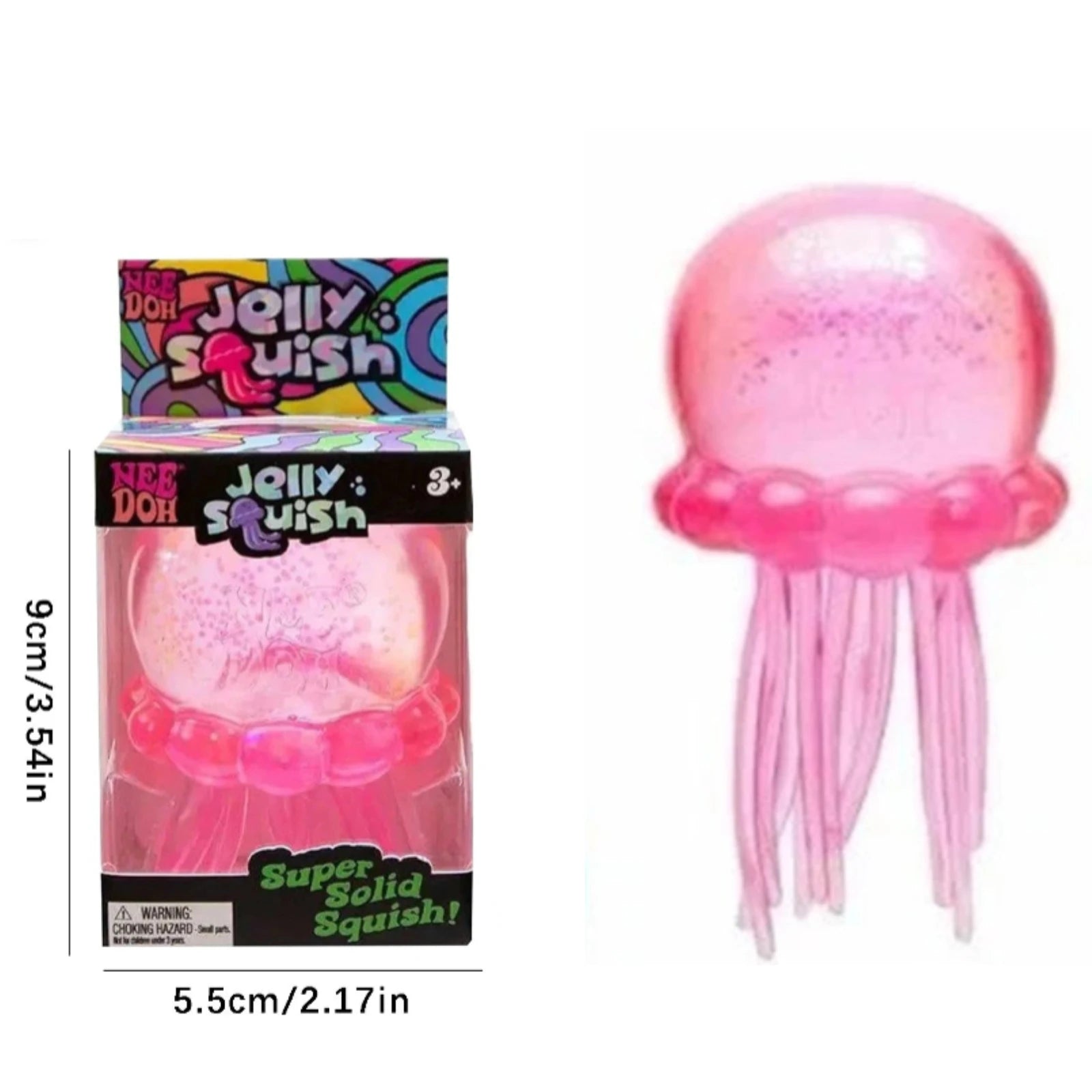 Needoh Jellyfish Bunny Jelly Squish Stress Toy Fidget Sensory Squeeze Squishy