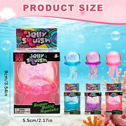 Needoh Jellyfish Bunny Jelly Squish Stress Toy Fidget Sensory Squeeze Squishy